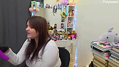 Behind-the-Scenes Milf Teases with Dirty Talk and Toys in Backroom