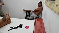 Naughty wife takes brutal anal backstage and facial before cuckold hubby!