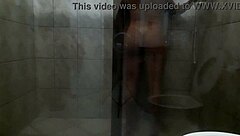 big couple's bathroom fuck with huge ass cock