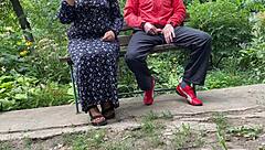 Curvy Milf Catches Outdoor Cum from Hung Stud