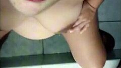 My Beautiful Neighbor Bathes at My Place, I Piss on Her Face and Make Her Swallow Cum!