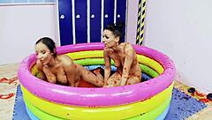 romana ryder and tammie lee finger wet pussies in steamy bath