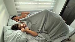 What happens sharing hotel bed with hot milf?!