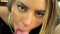 Petite blonde latina shakes natural tits in pov sloppy deepthroat rimjob cumshot