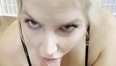 owner's wild deepthroat game with choking spit and gagging fun