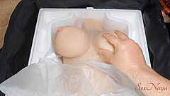 tantaly sex doll test 😍 tight pussy pounding in missionary, bent over doggy creampie fun! 🔥🍑