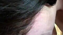 wife gulps down cum after showing off her expert blowjob skills