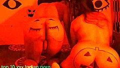 i fuck tight pussy hard during halloween in horror red house party