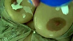 hey check whipped cream on this virgin 18yo's huge boobs, playing nipples masturbating saudi amateur arabian in la wants bbc