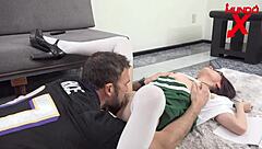 she seduces friend's dad post workout for hardcore creampie fuck