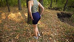 Yoga Shorts Panty Tease Outdoor Fetish