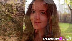 russian model katya clover bares natural tits in outdoor tease