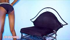 bikini babe moans skinny ass doggystyle chair fuck