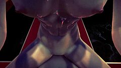 Girl in blue swimsuit gets fucked and cums outside