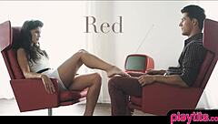 Slow Sensual Footjob and Romantic Fuck with a Brunette Pornstar