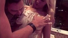 College Kelly dances naked, licks cake cream off her body!