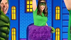 Alyssa from bounce patrol showcases natural tits in clothed setting