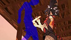 Xinyan Performs Handjob and Blowjob in Genshin Impact Hentai Anime Porn Game