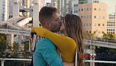 What he's been dreaming of! Curvy teen office sex with natural tits!