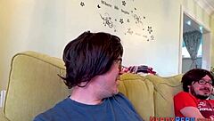 european newbie gets tricked into sucking cock and fingering on reality webcam