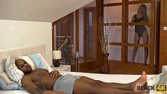 In the Black4k scene, a black fellow with a monster cock bends over a tattooed blonde pornstar for intense doggystyle fucking and blowjob action.