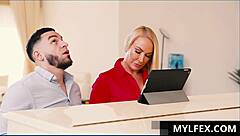 Curvy teacher Mellanie Monroe gets rammed by student Peter Green in intense session.