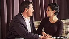 Babe Sucks Deepthroat Before Anal Fuck In Study