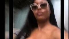 Hot Woman Shows Off Huge Tits in Pool Bikini