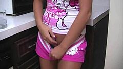 kayden krush teases her tits and pussy with an ice cube. she fingers herself to orgasm.