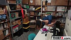 cam girl uses vibrator while deepthroating big cock