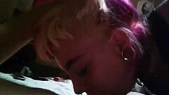 Stupid emo cunt face fucked by daddy