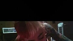 Stupid emo cunt face fucked by daddy