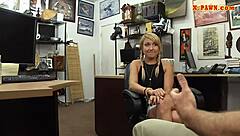 Small tits babe gets hardcore blowjob and screwing at pawnshop hidden cam.