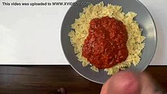 I love eating my man's cum-filled pasta, don't you?