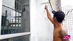 Mandy Rides Jhonn Corleone's Big Cock in Bareback Anal Cowgirl for Creampie Orgasm.