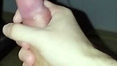 Masturbating alone with a homemade massage