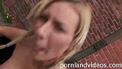 European slut gets facialized in behind-the-scenes doggystyle blowbang with monster cocks