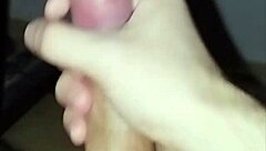 Masturbating alone with a homemade massage