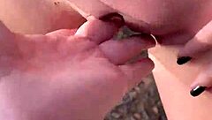 public flashing leads to quick clothed sex outdoors