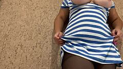 i'm touching myself in see-through stockings without panties