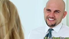 Petite Blonde Babysitter Rides Massive Cock To Facial