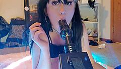 Goth Babe Fucks Dildo Machine With Monster Cock