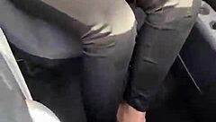 mia teases in car outdoors