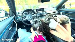 feel the excitement as teen sucks big cock in taxi pov