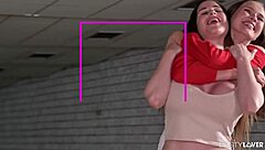 cathy heaven and stacy cruz feel deep passion in bowling alley blowjob