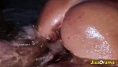 Watch her get cum covered outside?