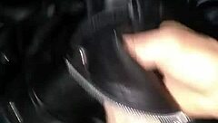 feeling so intense as cum hits my step sister's leather jacket