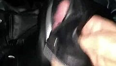 feeling so intense as cum hits my step sister's leather jacket