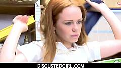 Ella Hughes, the redhead thief, gets hard punished!