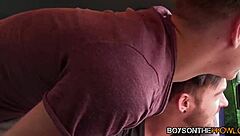 Amateur Twinks Plow Each Other In Moving Vehicle